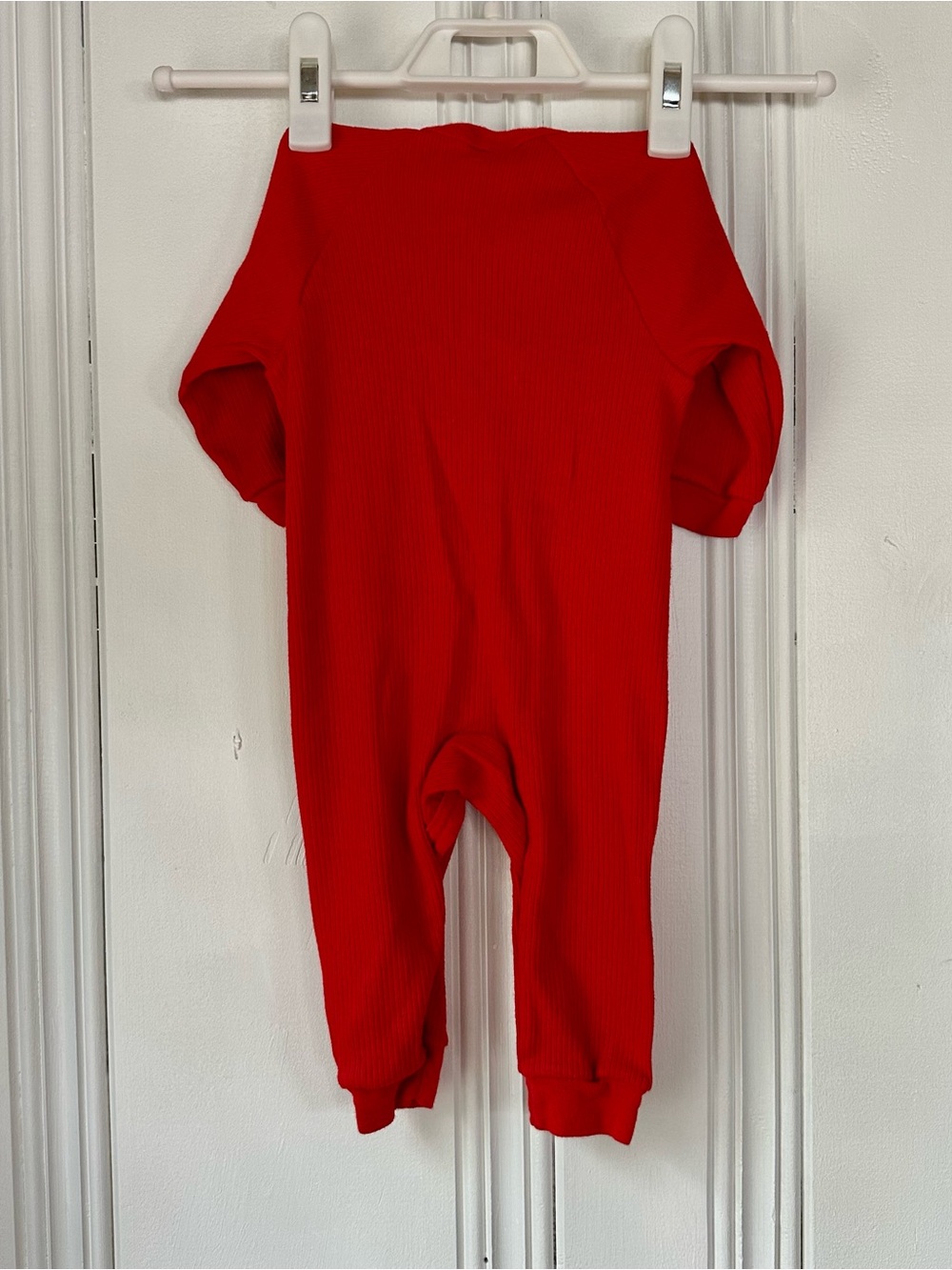 Carter's Red Ribbed Baby Footie with Rabbit Detail - Picture 3 of 5